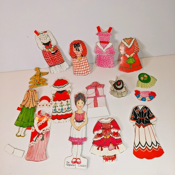 VTG Picnic The Ginghams Paper Dolls Carrie's Boutique Boxed Play Set Circa1970s - Picture 6 of 8